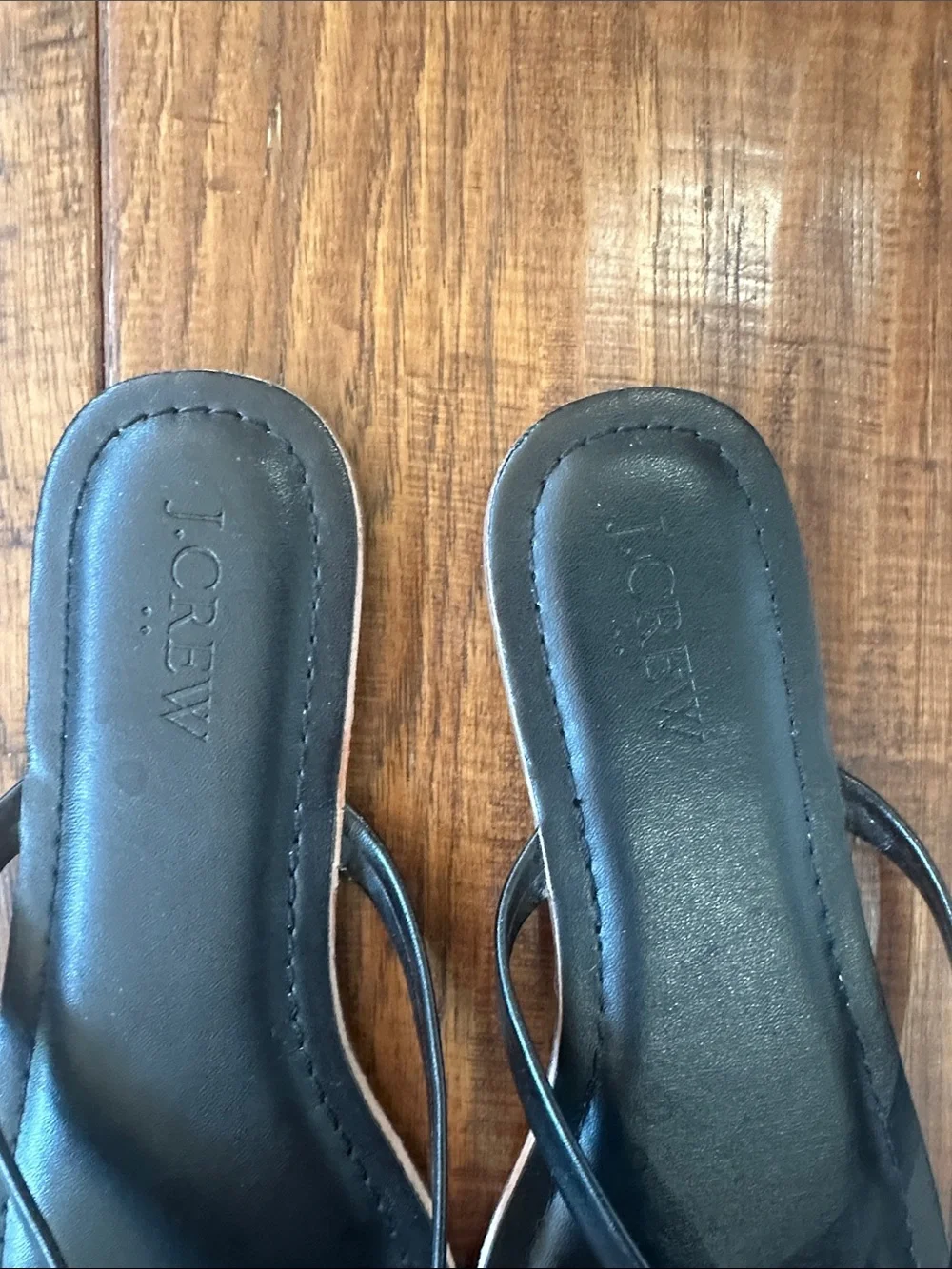 Lot of 2 J. Crew Women's Easy Summer Flip Flop Sandals in Black and Tan